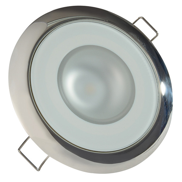 Lumitec Mirage - Flush Mount Down Light - Glass Finish/Polished SS - 4-Color Red/Blue/Purple Non Dimming w/White Dimming (113110)