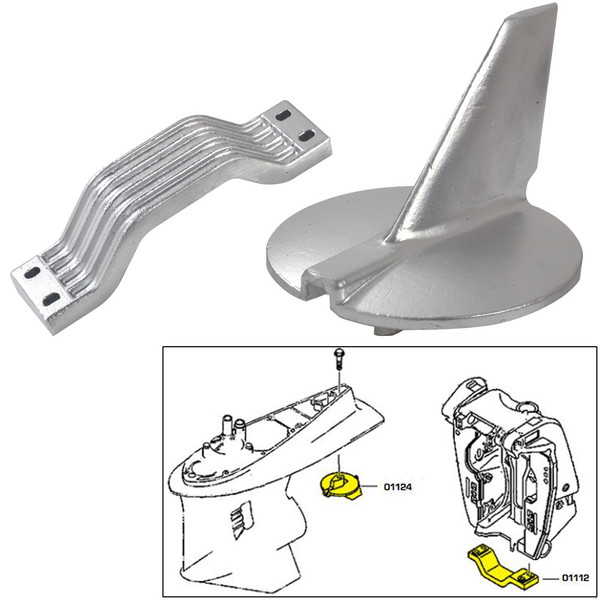 Tecnoseal Anode Kit w/Hardware - Yamaha 200-250HP - Aluminum (21104AL)