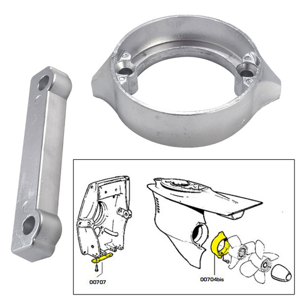 Tecnoseal Anode Kit w/Hardware - Volvo Duo-Prop 280 - Aluminum (20702AL)