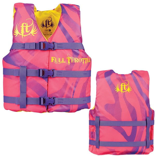 Full Throttle Character Life Vest - Youth 50-90lbs - Pink (104200-105-002-15)