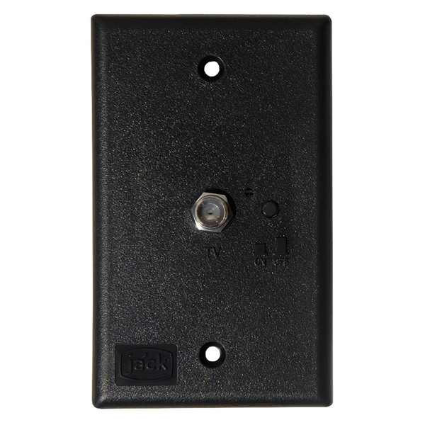 KING Jack PB1001 TV Antenna Power Injector Switch Plate - Black (PB1001)