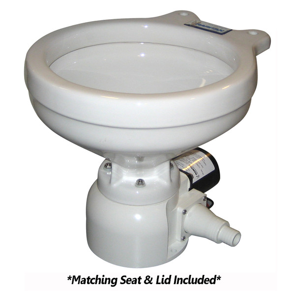 Raritan Sea Era Toilet - Marine Size - Remote Intake Pump - Straight  90 Degree  Discharge - Smart Toilet Control - 12v (162MR012)