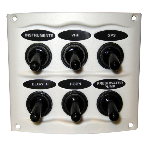 Marinco Waterproof Panel - 6 Switches - White (900-6WPW)