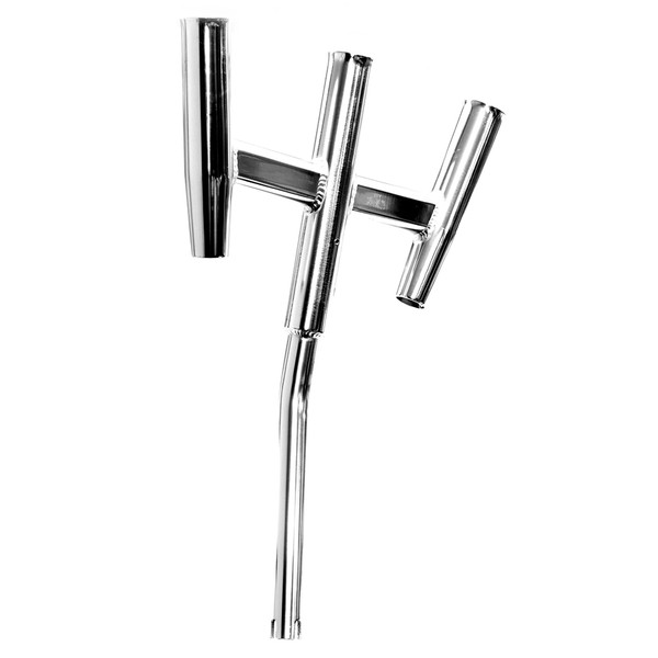 Tigress Triple Aluminum Kite Rod Holder - Bent Butt - Polished (88158)