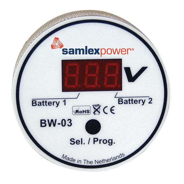 Samlex Dual Battery Monitor - 12V or 24V - Auto Detection (BW-03)