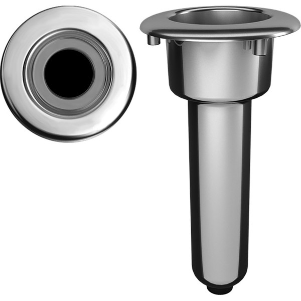 Mate Series Elite Screwless Stainless Steel 0 Degree  Rod  Cup Holder - Drain - Round Top (C1000DS)