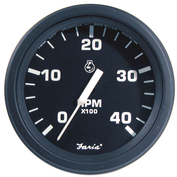 Faria 4" HD Tachometer (4000 RPM) Diesel (Mech Takeoff  Var Ratio Alt) - Black (43003)