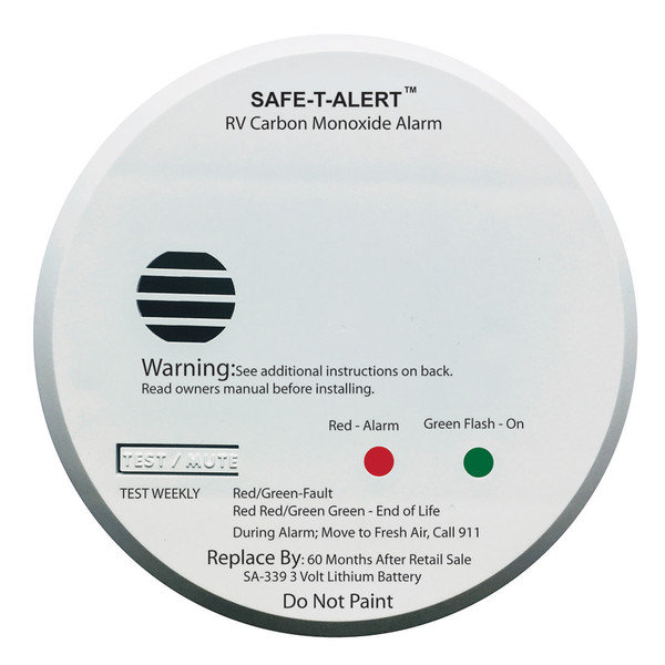 Safe-T-Alert SA-339 White RV Battery Powered CO2 Detector (SA-339-WHT)