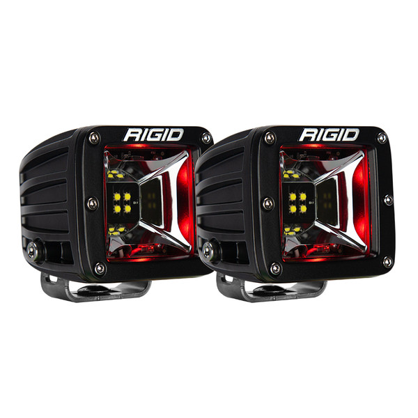 RIGID Industries Radiance Scene Lights - Surface Mount Pair - Black w/Red LED Backlight (68202)