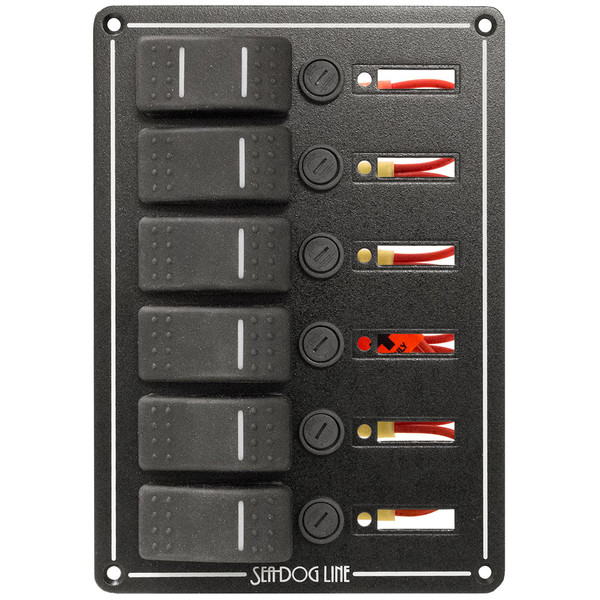 Sea-Dog Rocker Switch Panel - 6 Circuit (425160-1)