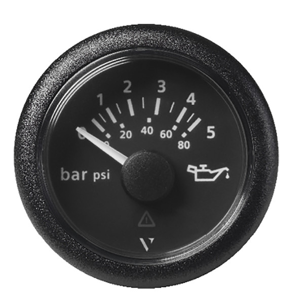 Veratron 52 MM (2-1/16") ViewLine Oil Pressure Gauge 5 Bar/80 PSI - Black Dial  Round Bezel (A2C59514123)