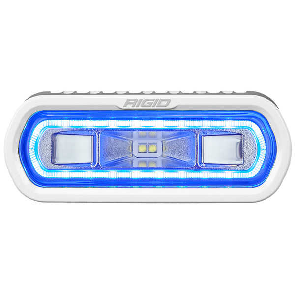 RIGID Industries SR-L Series Marine Spreader Light - White Surface Mount - White Light w/Blue Halo (51101)