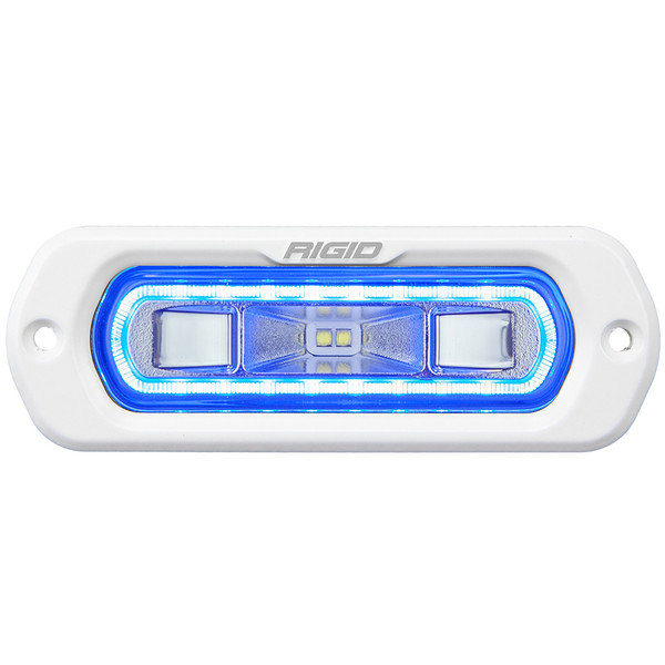 RIGID Industries SR-L Series Marine Spreader Light - White Flush Mount - White Light w/Blue Halo (51201)