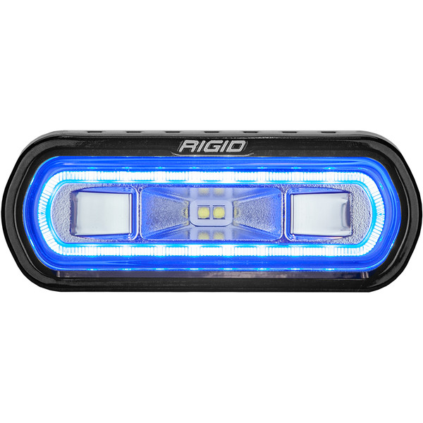 RIGID Industries SR-L Series Marine Spreader Light - Black Surface Mount - White Light w/Blue Halo (52101)