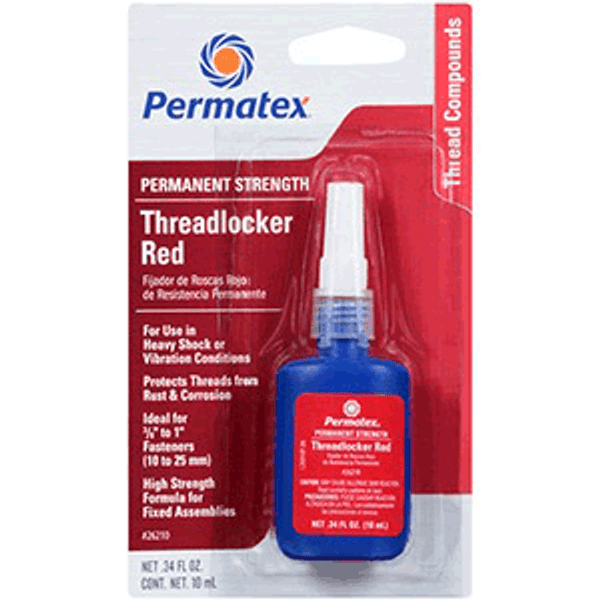 Permatex Permanent Strength Threadlocker RED Tube - 10ml (26210)