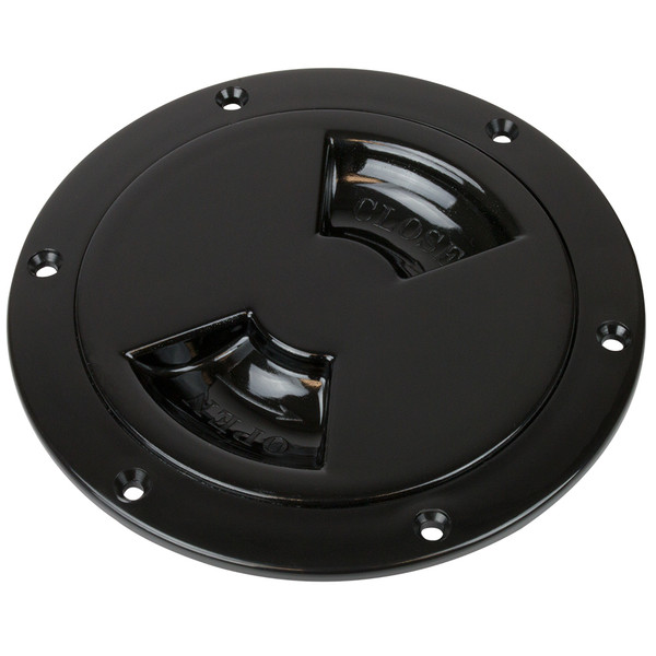 Sea Dog Abs Deck Plate Black Smooth 5" Quarer Turn To (336355-1)