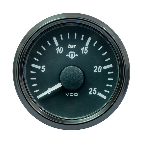 VDO SingleViu 52mm (2-1/16") Gear Oil Pressure Gauge - 25 Bar - 0-180 Ohm (A2C3833460030)