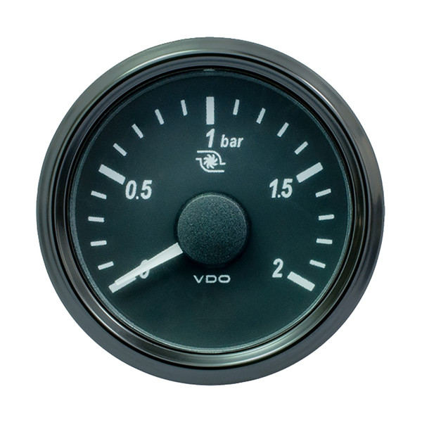 VDO SingleViu 52mm (2-1/16") Turbo Pressure Gauge - 2 Bar - 0-180 Ohm (A2C3833490030)