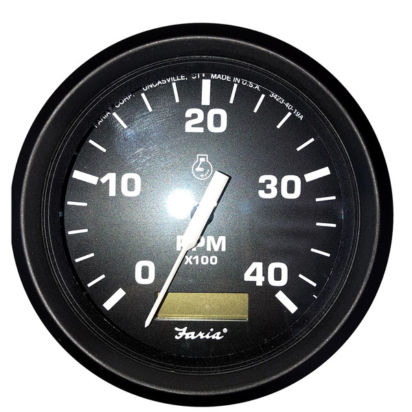 Faria 4" OEM Tachometer w/Hourmeter (4000 RPM) *Bulk Pack of 12 Gauges (TC9159B)