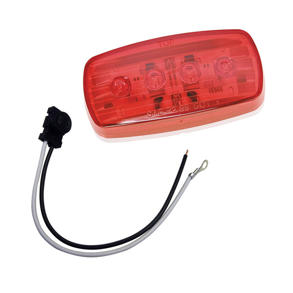 Wesbar LED Clearance/Side Marker Light - Red #58 w/Pigtail (401586KIT)