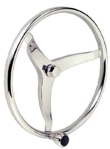 Seachoice Steering Wheel With Knob Stainless Steel  15.5 28531