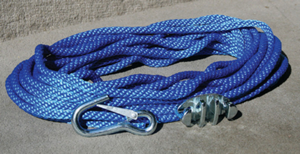 Panther Anchor Rope 100'W/Cleat & Hook 757010