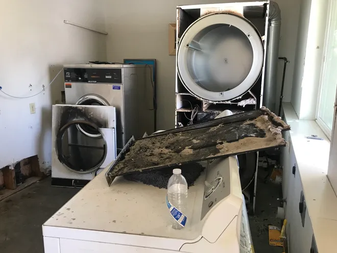 Dryer lint buildup hazard