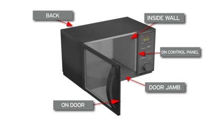 Microwave model number location
