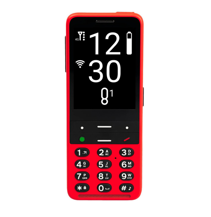 BlindShell Classic 2 Accessible Cell Phone for the blind. Phone features a physical key pad plus tactile buttons. Phone is designed for individuals with sight loss. Explore all the phone features today. Phone is available in Cardinal Red (as shown) or Midnight Black.