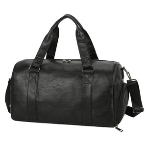Large Capacity Retro PU Leather Dry Wet Travel Duffel Bag