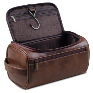 Men PU Vintage Luxury Toiletry Bag Travel Necessary Business 
