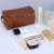 Men PU Vintage Luxury Toiletry Bag Travel Necessary Business 