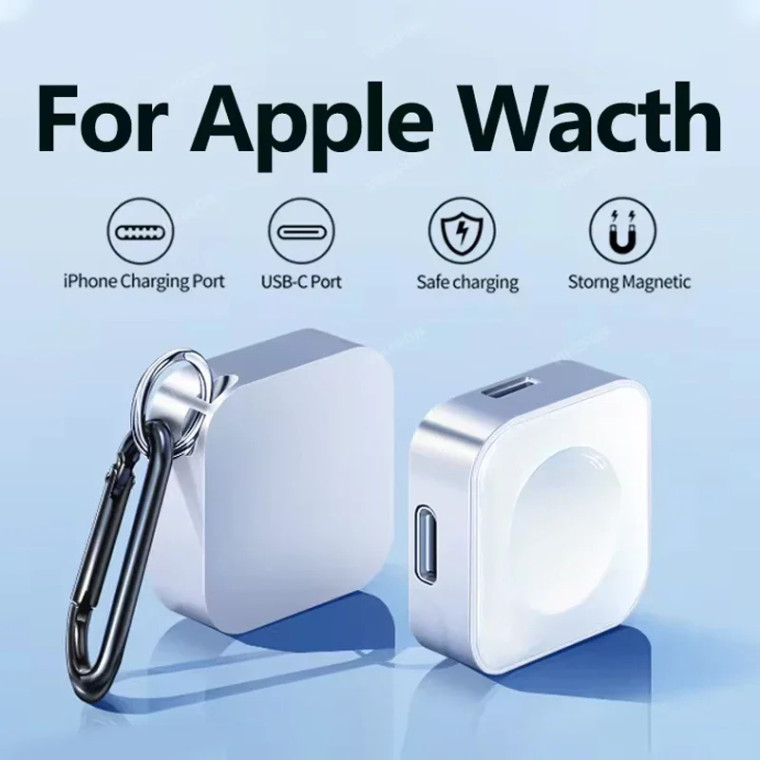 Portable Wireless Watch Charger Type C 8pin Two interfaces For Apple