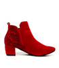 Hesta Red Microsuede Ankle Boots