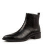 SALLA BLACK CROC ANKLE BOOTS