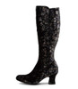 Yamila Black Fabric Knee High Boots