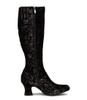 Yamila Black Fabric Knee High Boots