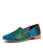 Qipper Blue Green Multi Flat Shoes