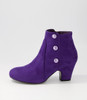 Seashe Purple Microsuede Ankle Boots