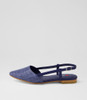 Ginsho Navy Synthetic Raffia Flat Shoes