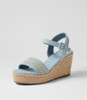 Ketto Pale Blue Synthetic Raffia Sandals