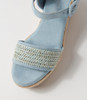 Ketto Pale Blue Synthetic Raffia Sandals