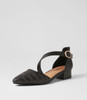 Julich Black Synthetic Raffia Heels