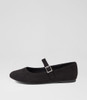 Kinawa Black Microsuede Flat Shoes
