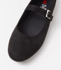 Kinawa Black Microsuede Flat Shoes