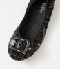 Cory Black Tweed Fabric Ballet Flats