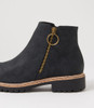 Volinto Black Nubuck Pu Ankle Boots