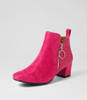 Hesta Fuchsia Microsuede Ankle Boots