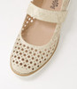 Olumia Beige Snake Metallic Flat Shoes