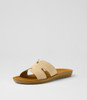 Glori Beige Synthetic Raffia Slides